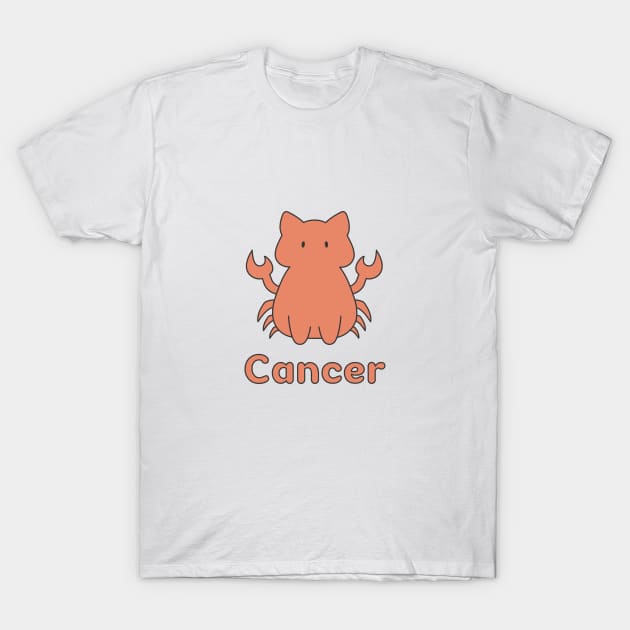 Cancer Cat Zodiac Sign with Text T-Shirt by artdorable